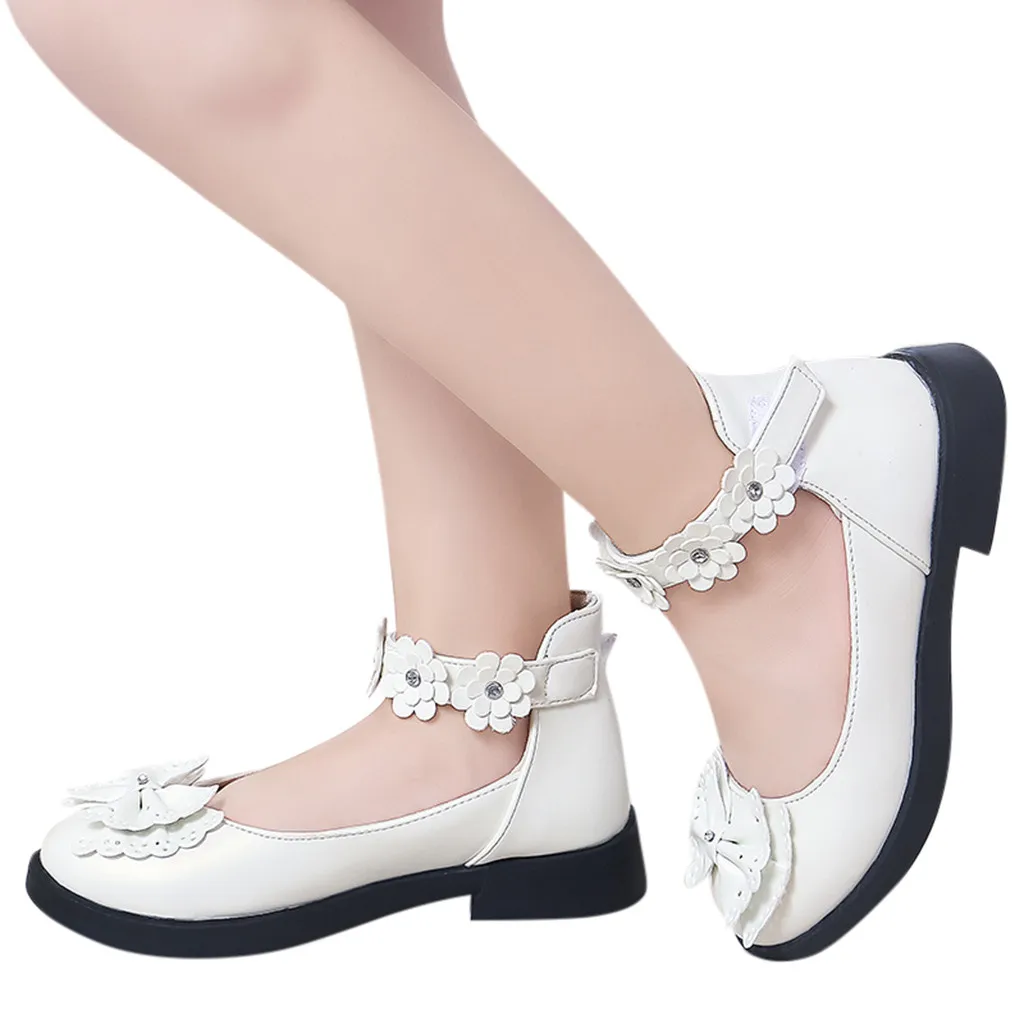 

Toddler Children Kids Baby Girls Flowers Bowknot Single Princess Shoes Sandals Simple Fashion Shoes for Chlidrens size26-36