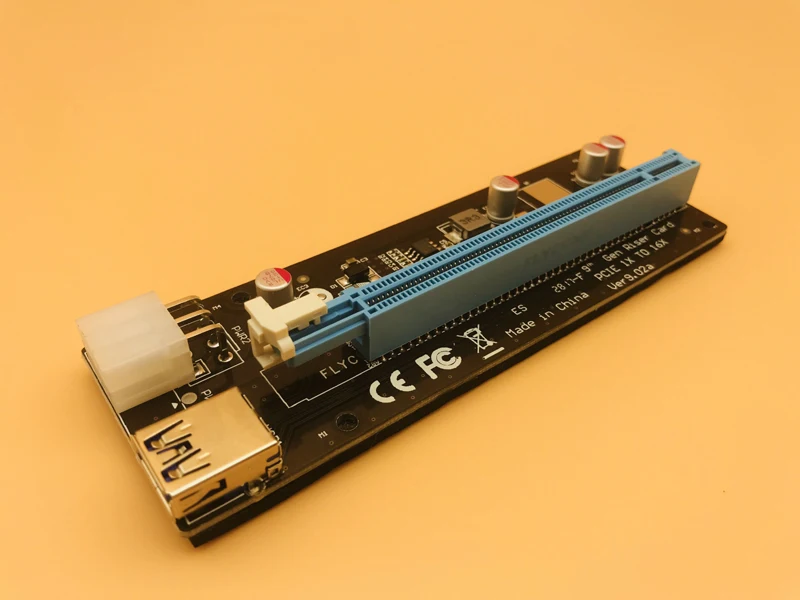 PCI E Express 1x к 16x удлинитель USB 3 0 VER9.02 переходная карта SATA 15pin папа 6pin кабель питания