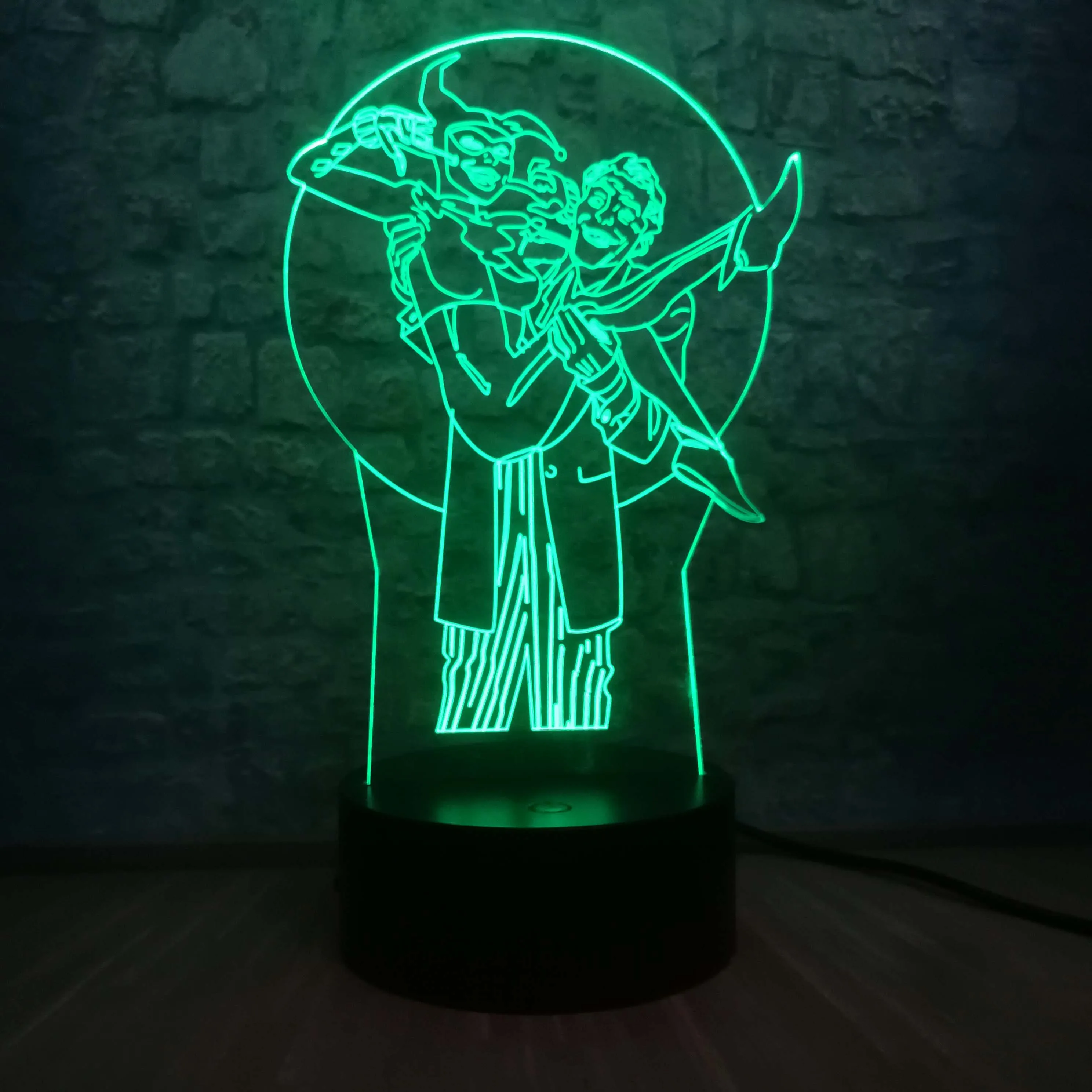 Новинка крутая 3D иллюзия Лампа DC Joker & Harley Quinn Ночной светильник настольная лампа