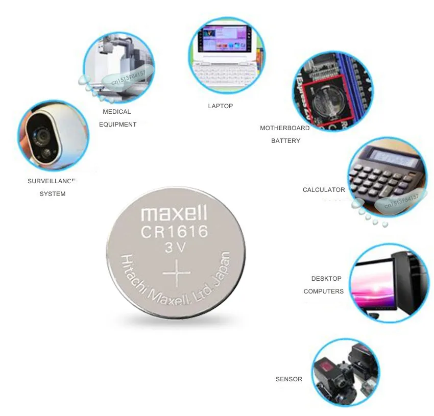 1 шт. Maxell 100% оригинальная CR1616 Кнопочная батарея для часов автомобильный пульт