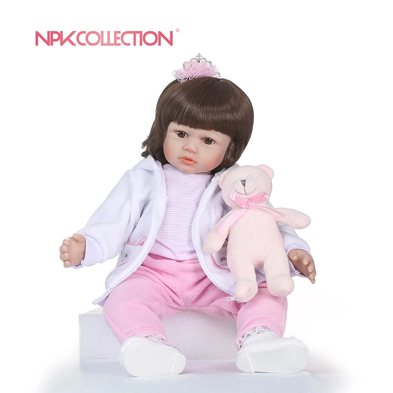 Силиконовая кукла младенец NPKCOLLECTION детская игрушка подарок для девочек 23 дюйма