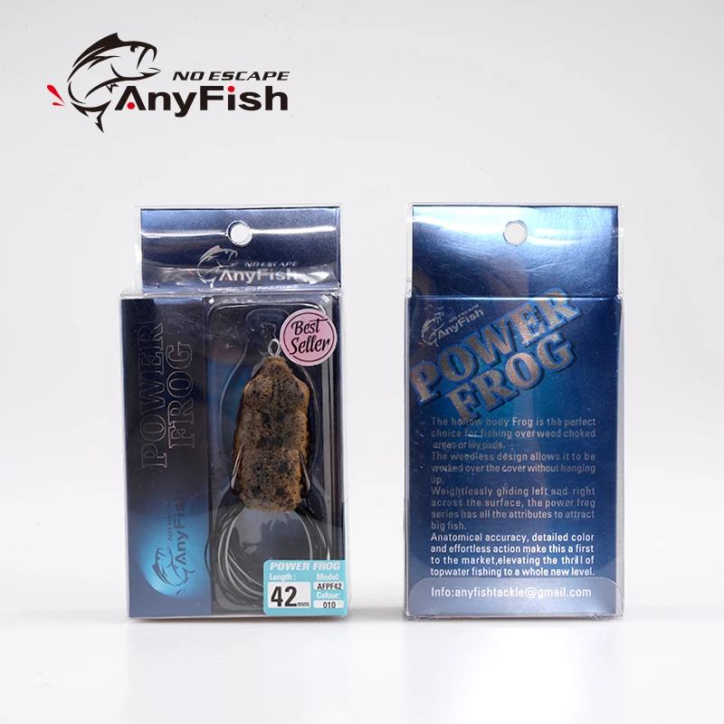 Мягкая рыболовная приманка ANYFISH в виде лягушки 3 7 см/6 2 г 4 см/7 5 двойные крючки