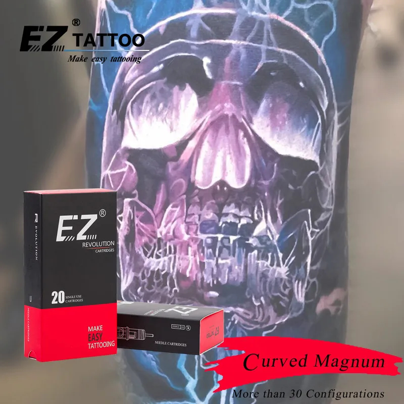 RC1023M1C-1 EZ Revolution картридж игл для татуажа изогнутый/Круглый Magnum #10 bugpin 0 30 мм системы