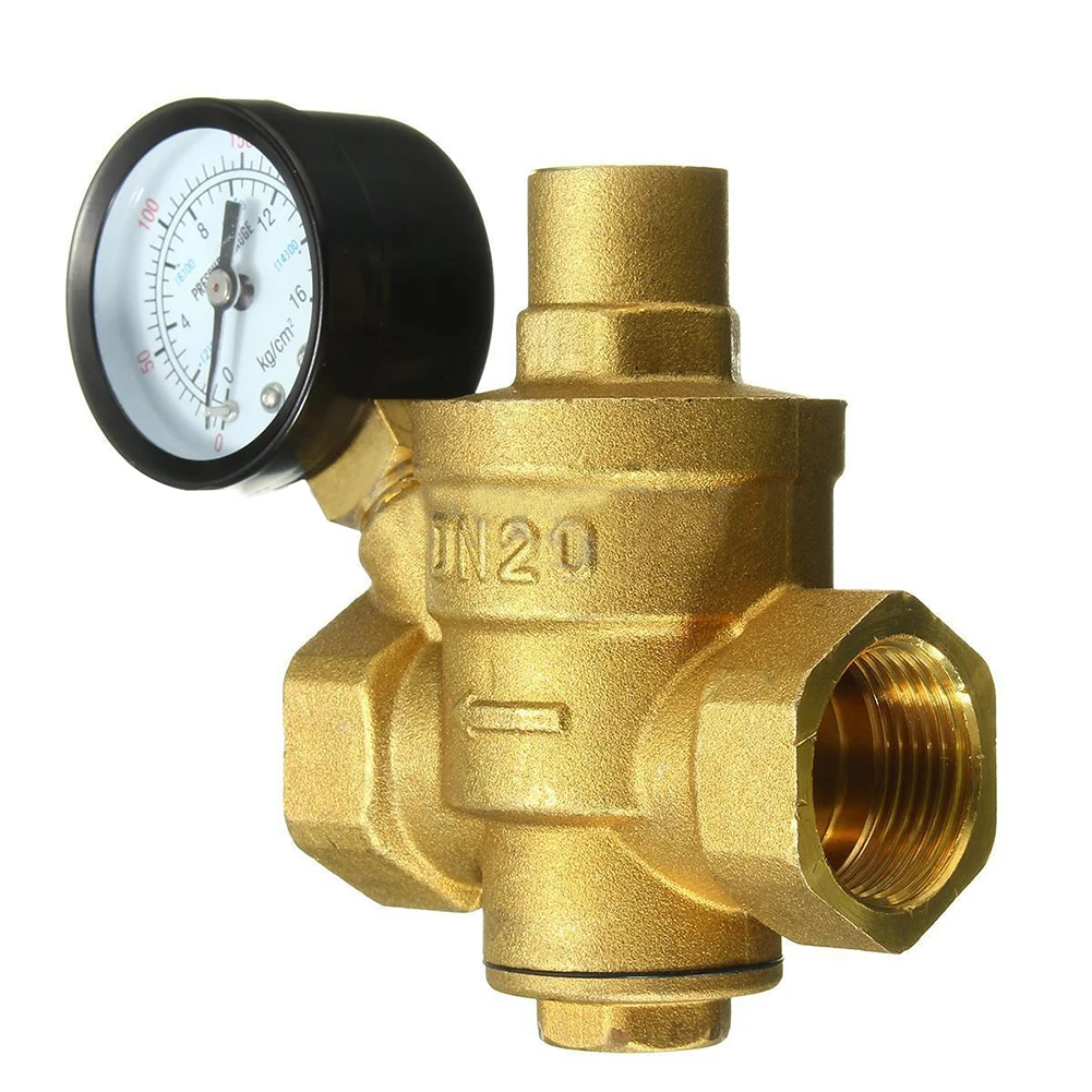 3/4 дюйма DN20 Регулируемый Bspp латунный редукционный клапан с манометром|reducing valve|water