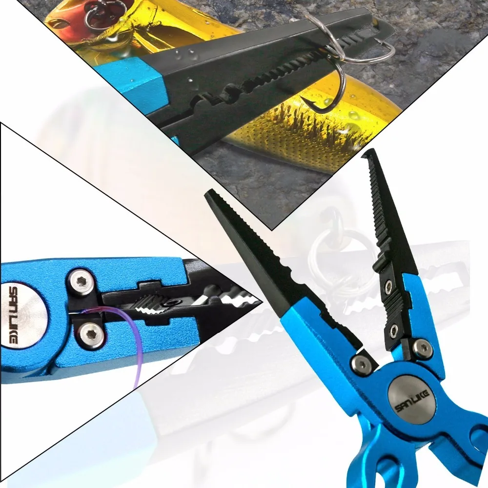 SANLIKE New Fishing Tackle Aluminum Alloy Pliers Split Ring Cutters Holder Tool For Saltwater Wholesale | Спорт и развлечения