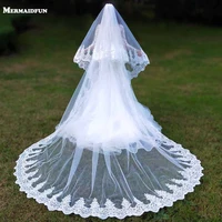 real photos 2 layers sequins lace 3 meters cathedral woodland wedding veils with comb 3m long white ivory 2 t bridal veils