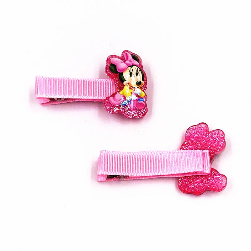 2Pcs Girls Cute Cartoon Resin Hair clip Mickey Minnie Colorful Hairpins Kids Party Gift Accessories Children Headwear | Детская одежда