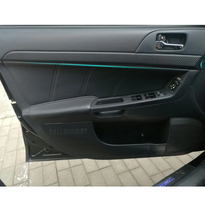 Carbin Fibre Внутренняя дверь панель декорированная наклейка для Mitsubishi Lancer 4 шт./компл.