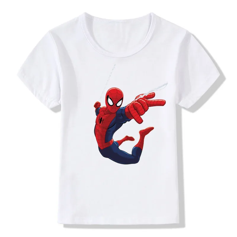 Детская забавная футболка с рисунком Человека-паука детские летние топы для