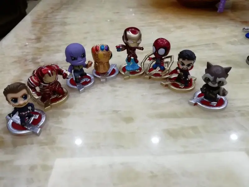 8 шт./компл. Marvel Мстители Бесконечность война Милый Железный Паук халкбастер