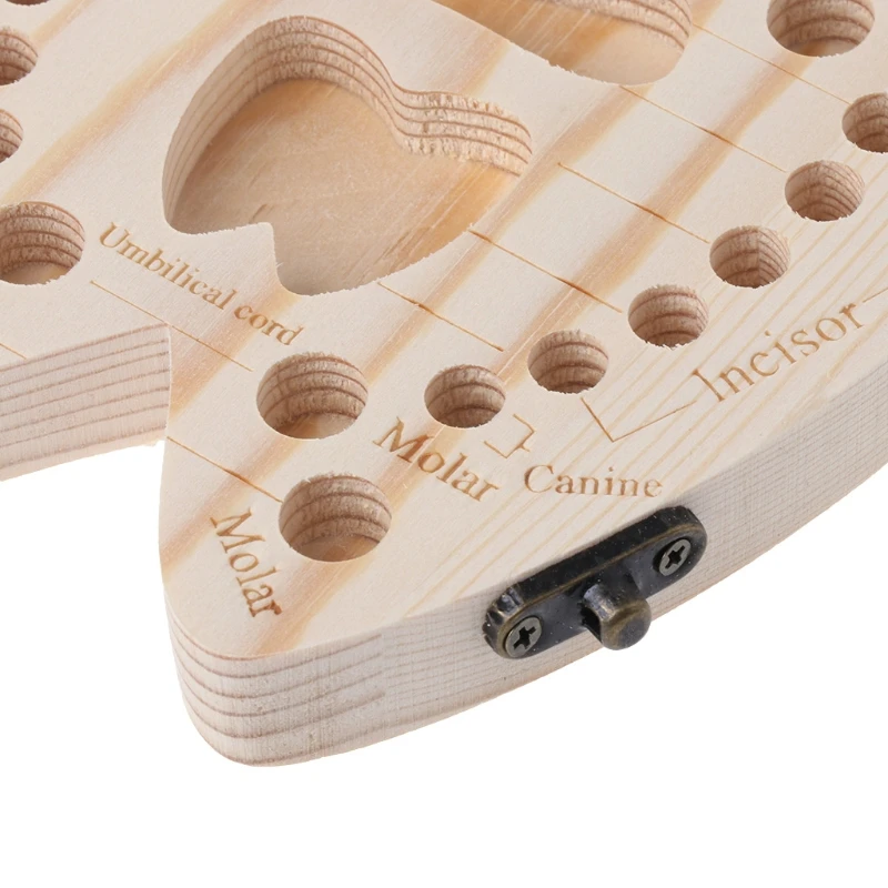 Caja de dientes de beb&eacute; de madera Natural, organizador de dientes de leche, almacenamiento para ni&ntilde;os y ni&ntilde;as, guardar estuche de recuerdo-5