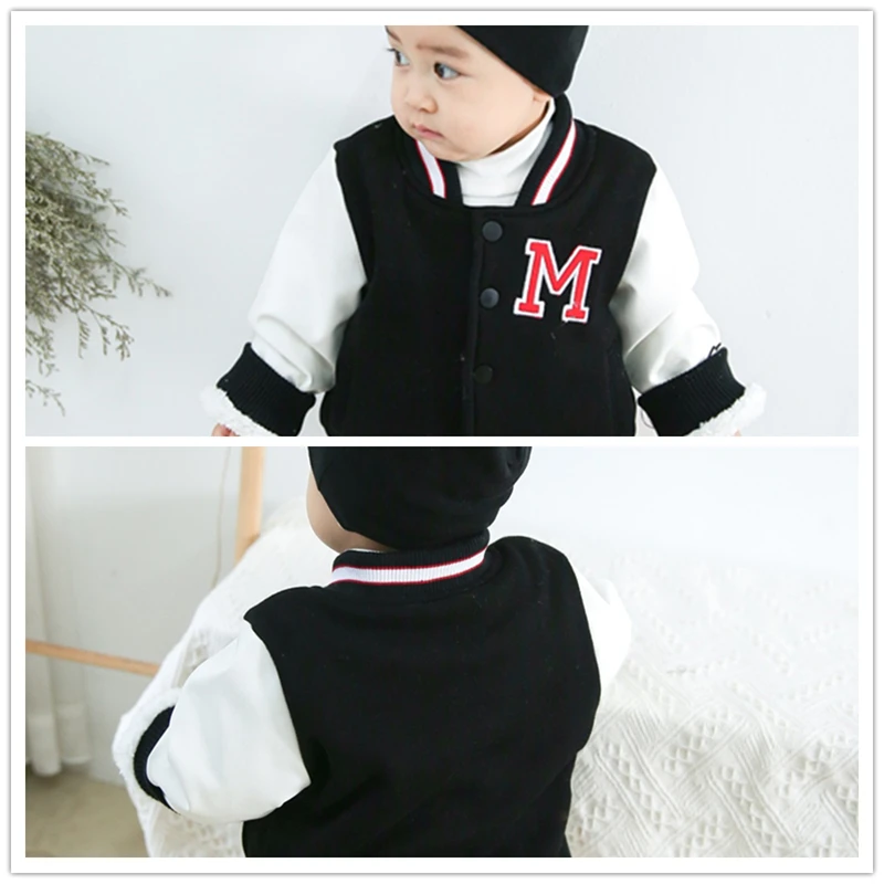 SFC-275 Sengfei Active New Children Baby Boys Outerwear Winter Button Baseball Uniform Plus Velvet Coat |