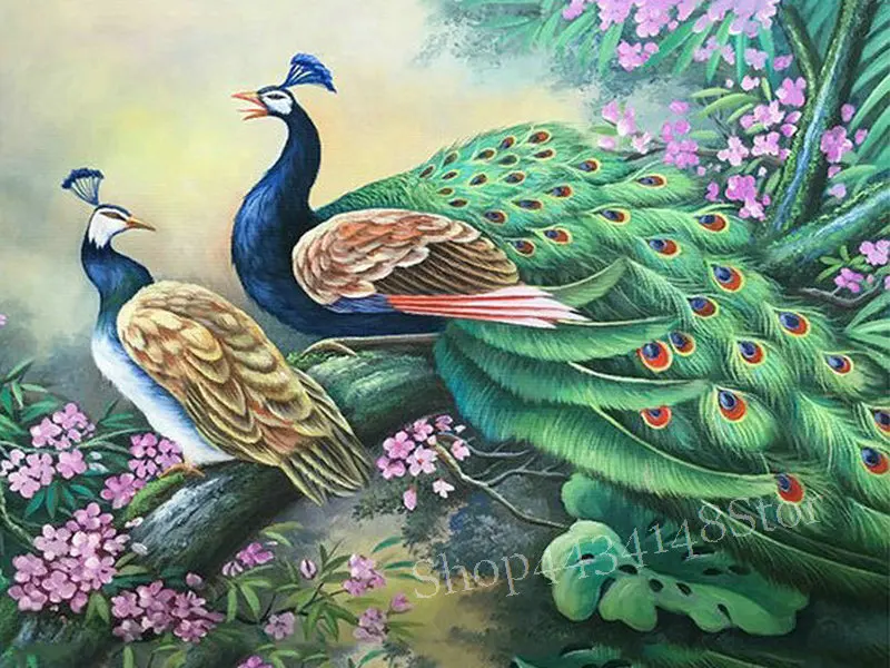 Полный квадратный круглый 5d diy Алмазная Картина Павлин значок 3d вышивка мозаика