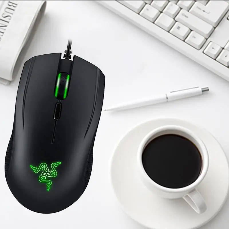 Игровая мышь razer Abyssus 2000, 2 модели, USB 2000 dpi, проводная, 3 клавиши, программирование макросъемки, игровые мыши+ комплект коврика для мыши, для настольного ноутбука