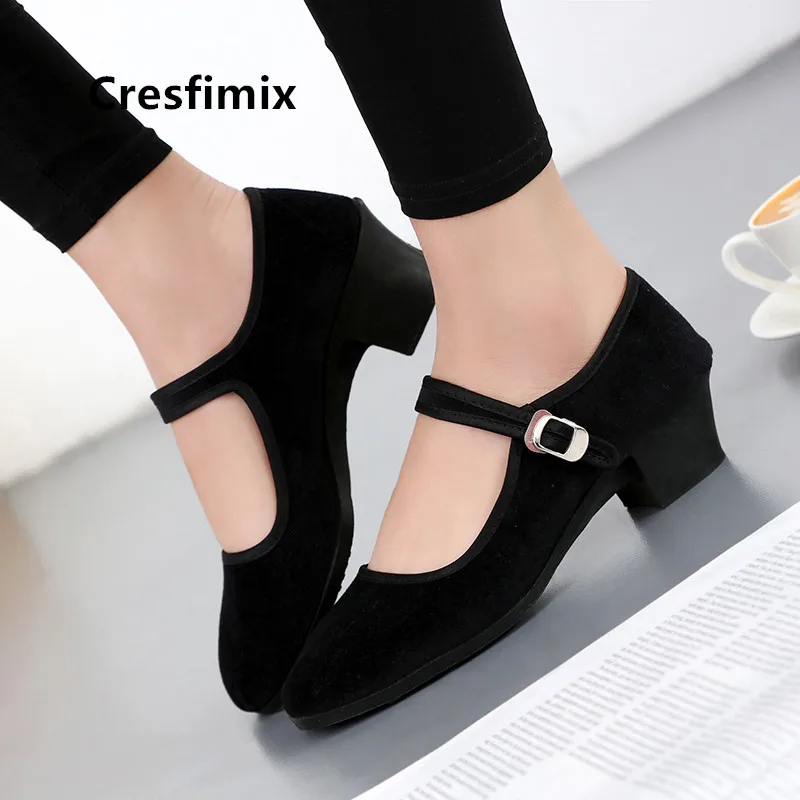 Cresfimix Zapatos De Mujer женская Милая Черная Тканевая обувь Повседневная Удобная балетки