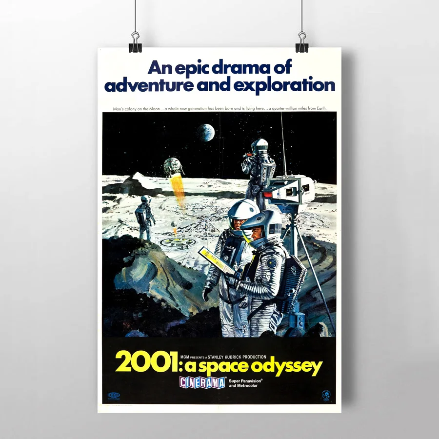 Индивидуальная печать 2001: космическая Одиссея (1968) винтажный плакат холст ткань