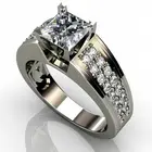 Роскошное обручальное кольцо для женщин и девушек с белым квадратным цирконием класса ААА, обручальное кольцо серебряного цвета с фианитом, кольцо обещания, обручальные кольца для женщин
