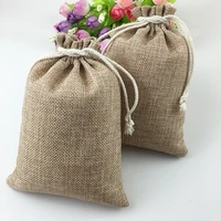 20pcs vintage natural burlap hessia gift candy bags wedding party favor pouch birthday supplies drawstrings jute gift bags