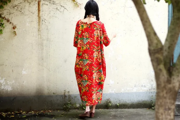 SCUWLINEN Vestidos, женское летнее платье больших размеров, свободное, повседневное, винтажное, с принтом, с коротким рукавом, длинные, вечерние, с цветочным рисунком, льняное платье S04