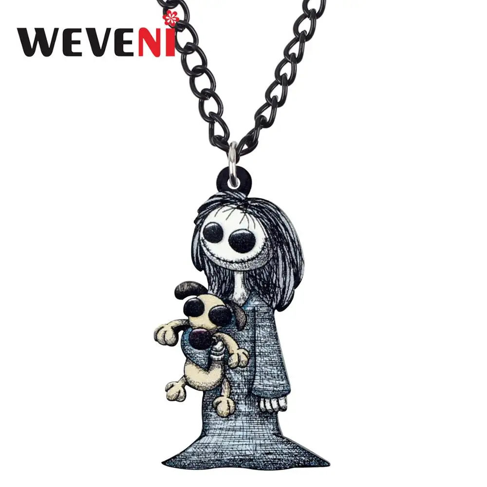 WEVENI акриловая серая кукла монстр ожерелье с кулоном цепочка ошейник ювелирное