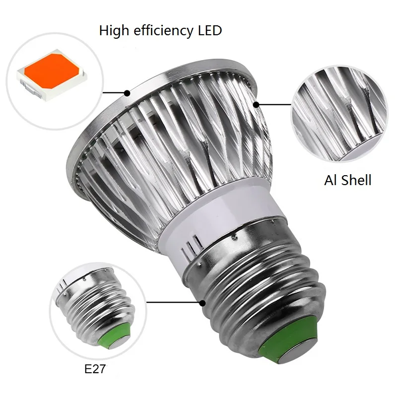 ZjRight Full spectrum E27 Led aluminum plant grow light bulb indoor garden flower fruit veg greenhouse tent box |