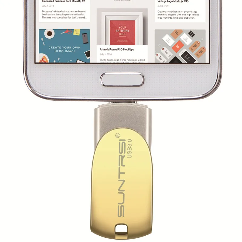 Suntrsi usb flash drive Поворотный 3.0 палку 16 г 32 64 OTG флэш накопитель диск индивидуальные