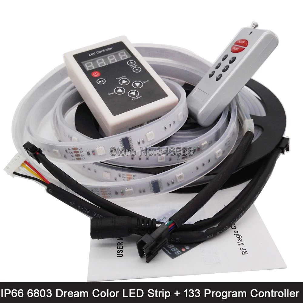 Светодиодная лента 5 м 12 В 6803 IC Dream Color RGB 5050 SMD 30 светодиодов/м IP66 водонепроницаемая