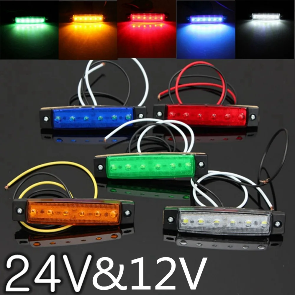 Автомобильный Внешнее освещение постоянного тока светодиодный 12V/24V 6 SMD авто шины