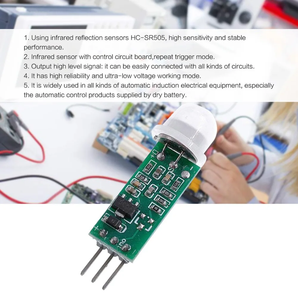 HC-SR505 Adjust Pyroelectric IR PIR Infrared Reflective Motion Body Sensor Module Board Human Detection for Arduino DIY |