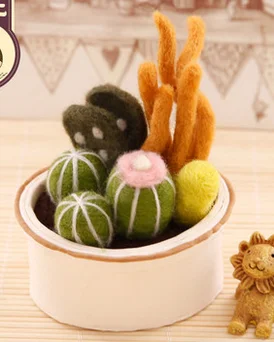 Plants 7 Суккулентные растения, Мультяшные животные, набор из шерсти, набор для рукоделия, шерсть, войлок, игла для валяния, украшение, Рукоделие, сделай сам, ручная работа - Цвет: Plants 7