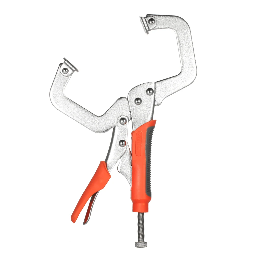 Locking Pliers Hand Tool 11&quot C-Clamp with Rubber Grip Quick Release Clamp multitool |