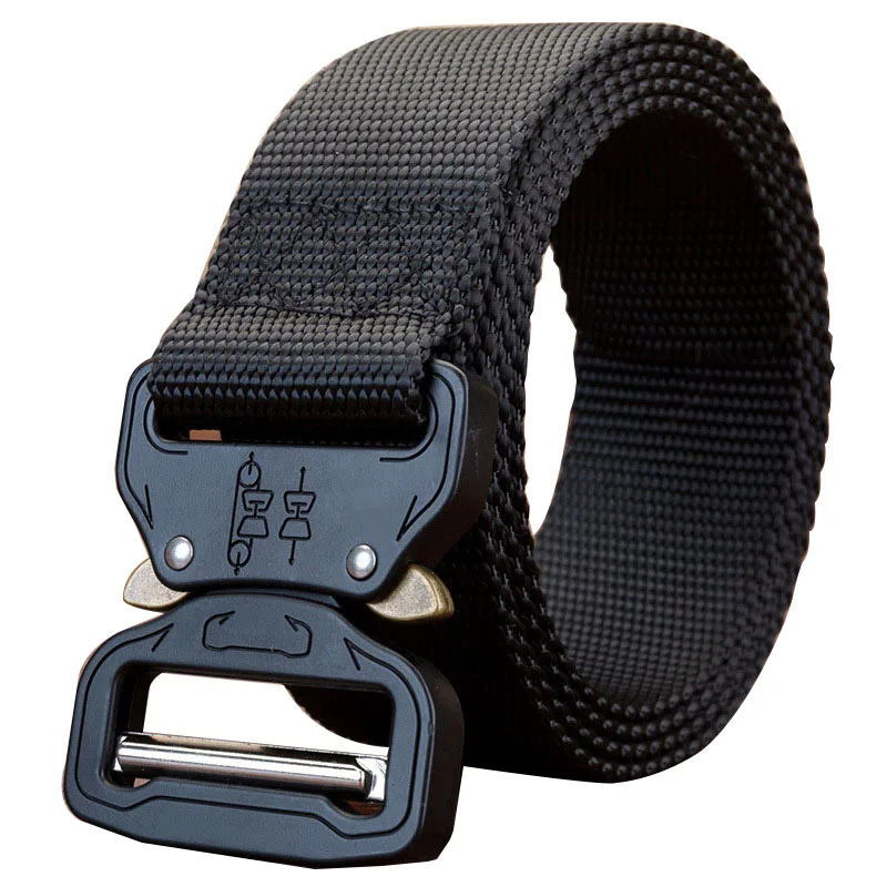 Unisex Nylon belt Quick release Alloy Insert buckle Men belt outdoor sport Tactics casual Men and Women cowboy belt