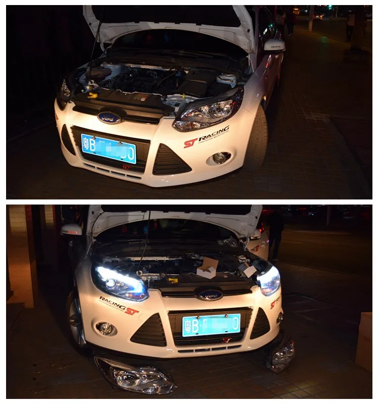 doxa Car Styling for Ford focus ST Headlights 2012- focus ST LED Headlight DRL Lens Double Beam H7 HID Xenon bi xenon lens