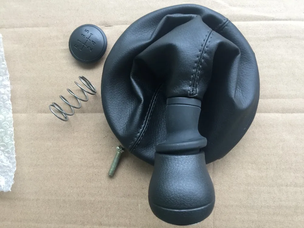 Толстый черный кожаный ботинок 5 передач ручка переключения рулевого механизма