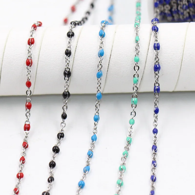 5m/Piece 1.5mm Width Stainless Steel Link Chain Colored oil drops Chains for DIY Necklaces Bracelets Earring Jewelry Making | Украшения и