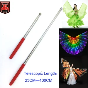 Телескопические палочки для танца живота Isis, аксессуары для танца живота, аксессуары для танцев, светодиодный флагшток из нержавеющей стали с крыльями Isis, 1 пара (2 шт.)