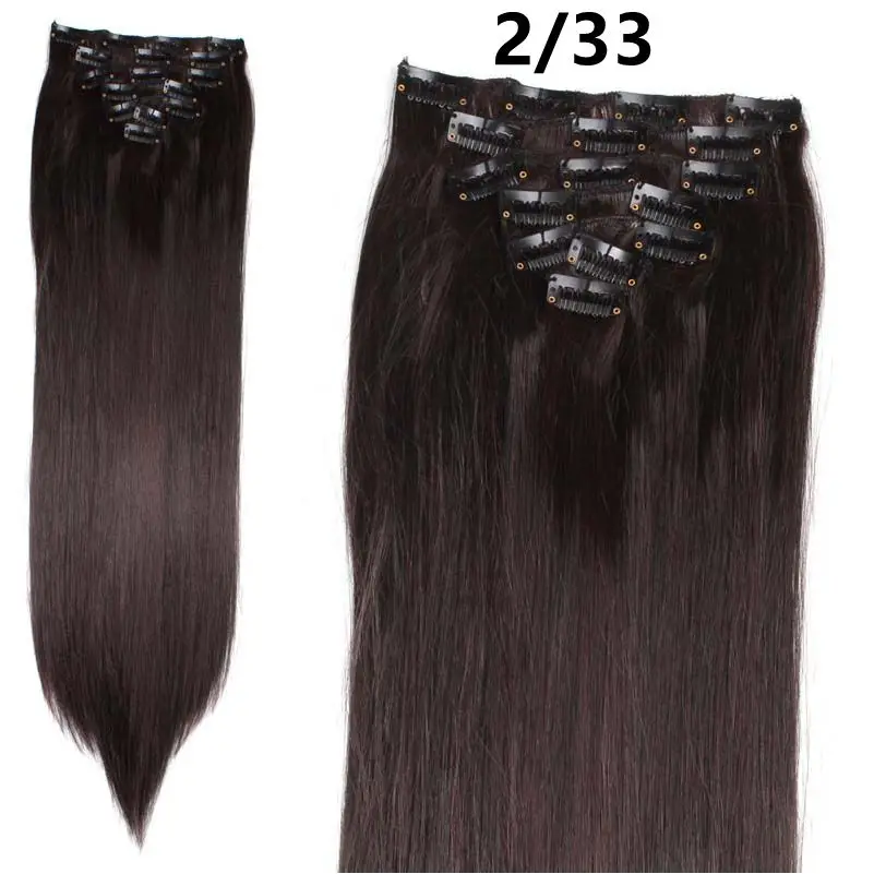 JOY& BEAUTY 22 Цвета доступны 2" 7 шт./компл. 16 зажимы в наращивание волос прямые волосы синтетический шиньоны 140 г накладные волосы