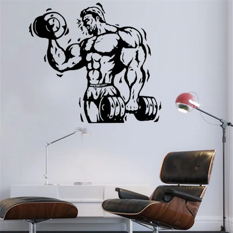 IDFIAF настенные наклейки на тему спорта для тренажерного зала мускулистый человек