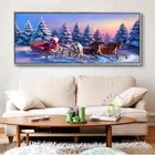 Картина без рамки, холст, винтажный Декор для дома, настенные картины для гостиной, большая, дешевая, с изображением Деда Мороза