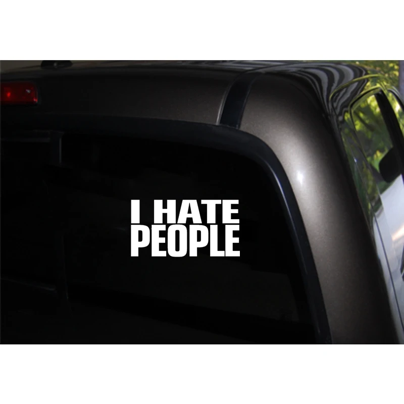 QYPF 17 см * 8 9 забавная Высококачественная виниловая наклейка на автомобиль I HATE PEOPLE
