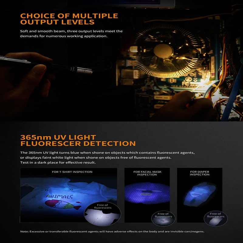Белый Рабочий Penlight Fenix LD05 V2.0 супер компактный фонарик двойные источники освещения для медицинских работников - Испускаемый цвет: Белый