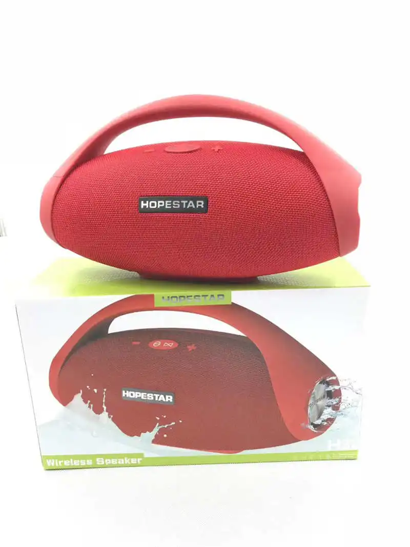 Красный HOPESTAR H31 тяжелый бас большой мощности 32 Вт Bluetooth динамик стерео Саундбар бас беспроводной динамик сабвуфер TF USB портативный - Цвет: Красный