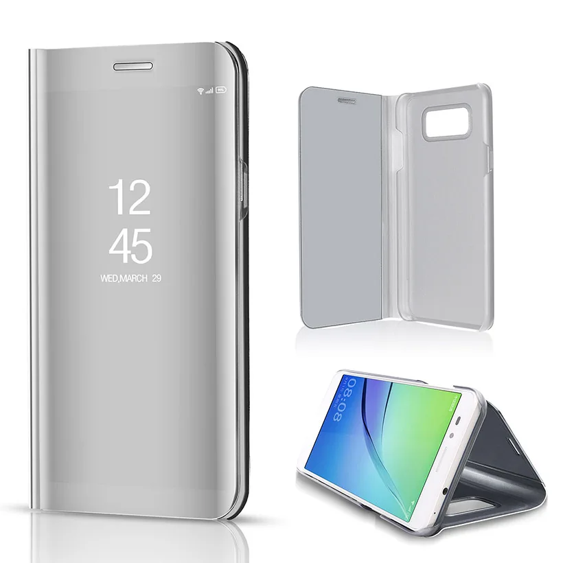 02 Умный зеркальный флип-чехол с рисунками samsung J7 J6 J5 J4 J3 J2 Pro Prime Max чехол противоударный кожаный чехлов-бамперов - Цвет: 02