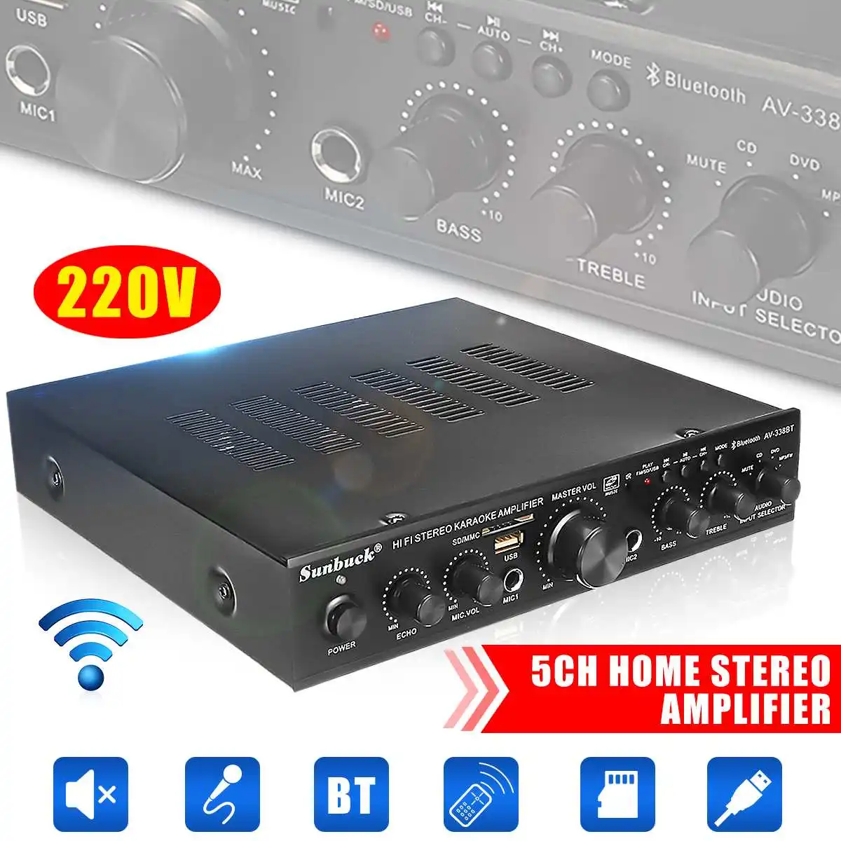 600 Вт домашний усилитель 5,1 домашние усилители аудио Hifi бас аудио усилитель мощности домашний кинотеатр усилитель для сабвуфера