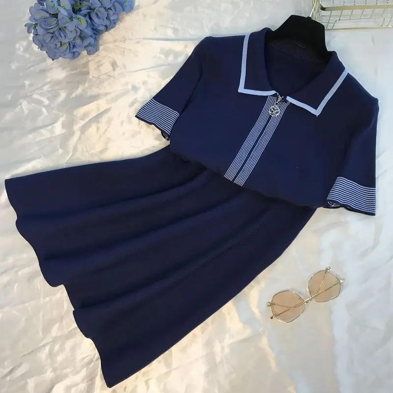 ALPHALMODA Новое модное трикотажное платье без застежки с высокой талией, женское повседневное летнее платье трапециевидной формы с коротким рукавом