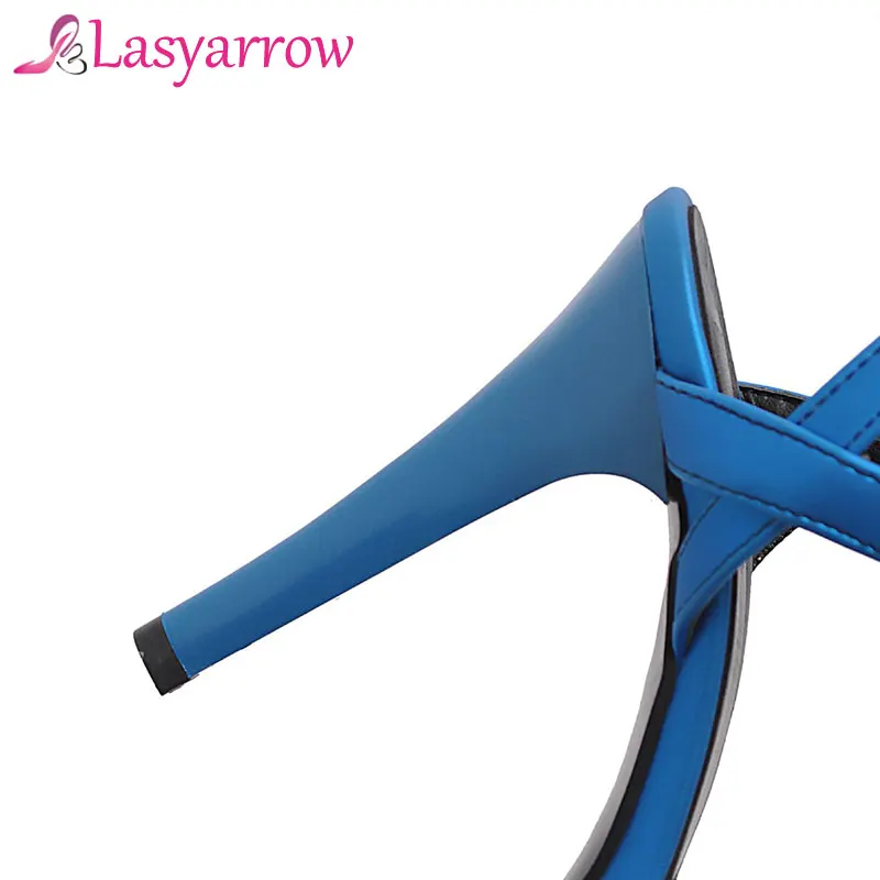 Сандалии Lasyarrow женские на шпильках элегантные босоножки гладиаторы вечерняя