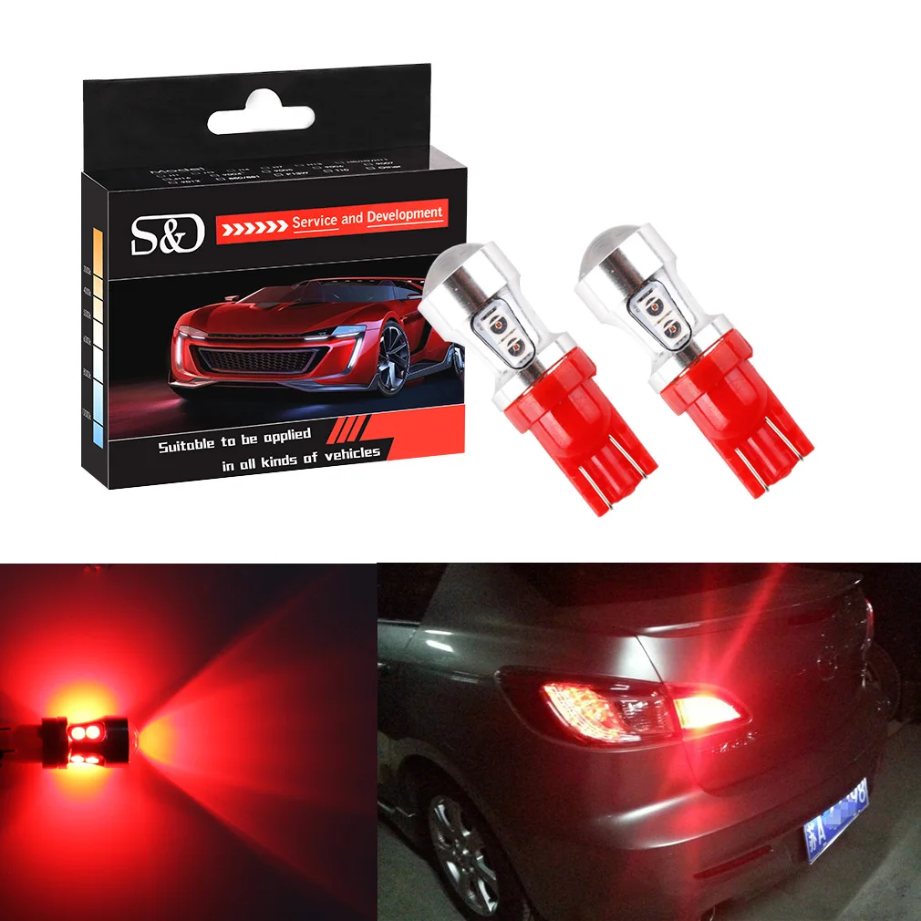 

T10 Car Led Bulbs Red Canbus OBC Error Free Bulbs Interior Emitter LED DRL 194 W5W Car lamps External 10-SMD 3030 12V Auto Light