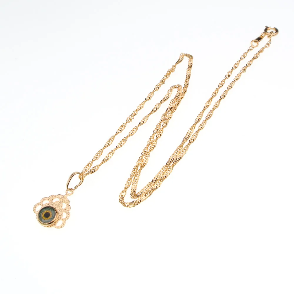 

Women Gold Necklace Eye Pendant Spiritual Jewelry Making Tag Pendulos Mujer Pendule Femmes Gioielli Donna Dini Kolye N0207G