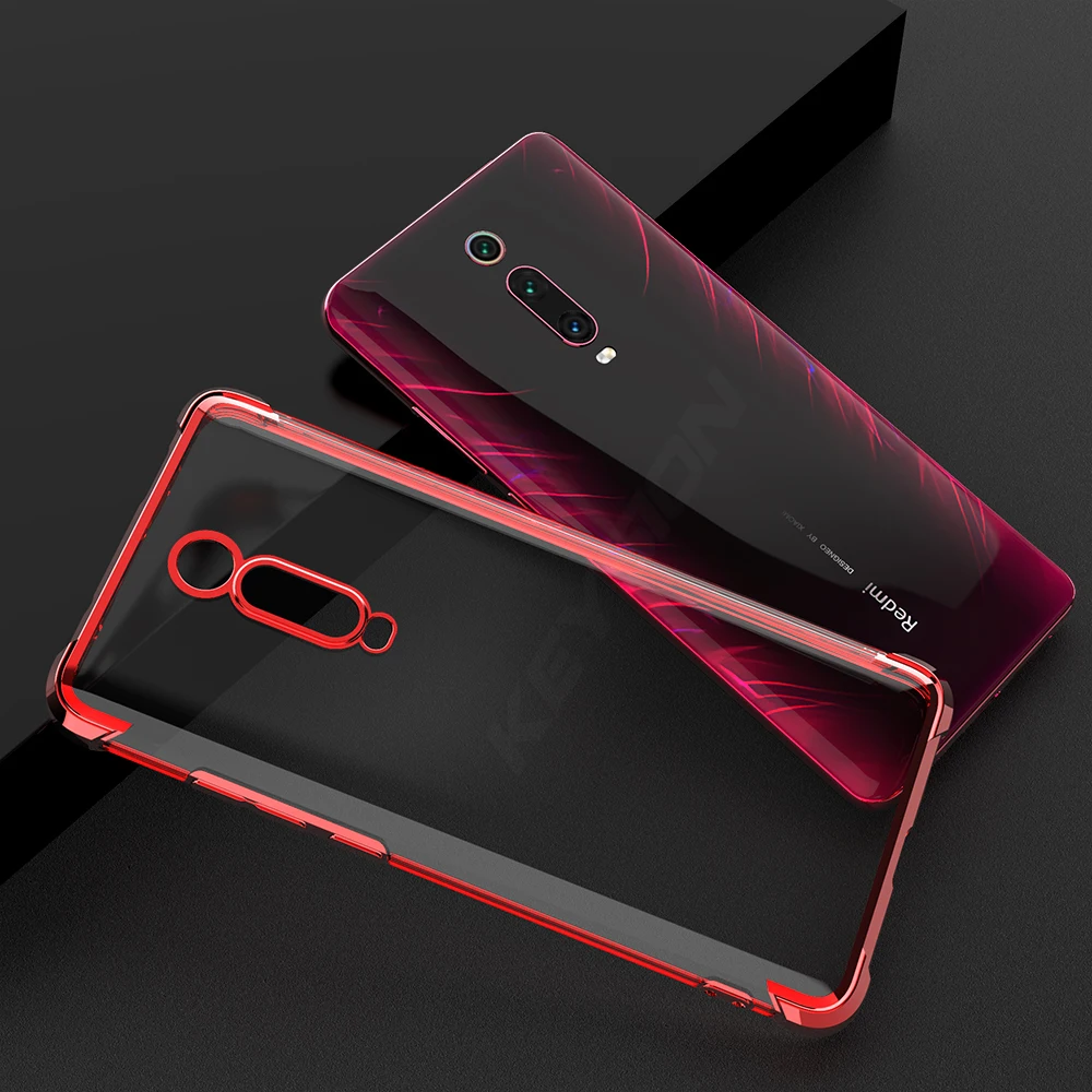 Красный Противоударный чехол KEYSION с покрытием для Red mi K20 K20 Pro Note8, противоударный чехол с воздушной подушкой для задней панели телефона Xiaomi mi 9T mi 9 Lite - Цвет: Красный