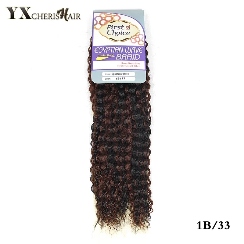 YXCHERISHAIR, 18 дюймов, вязанные крючком косички, афро, кудрявые, крученые, синтетические, Омбре, косички, волосы для наращивания, черные, Marly - Цвет: T1B/33